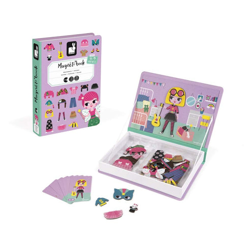 Janod Girls Costumes Magneti'Book - 46 Magnets Dress-Up Play