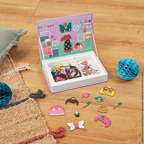 Janod Girls Costumes Magneti'Book - 46 Magnets Dress-Up Play