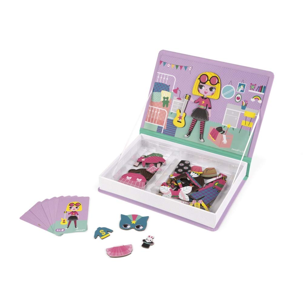Janod Girls Costumes Magneti'Book - 46 Magnets Dress-Up Play