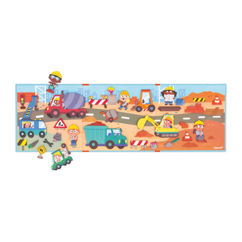 Janod Construction Site Magneti'Stories - 30-Piece Builder Fun