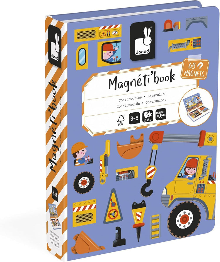Janod Construction Magneti'Book - 50 Magnets for Builder Fun