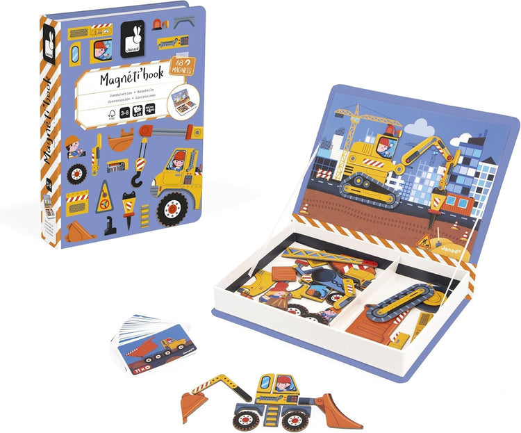 Janod Construction Magneti'Book - 50 Magnets for Builder Fun