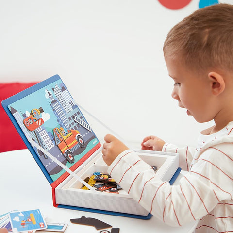 Janod Firefighters Magneti'Book - 60 Magnets for Rescue Fun