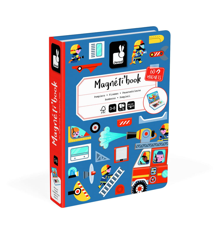 Janod Firefighters Magneti'Book - 60 Magnets for Rescue Fun