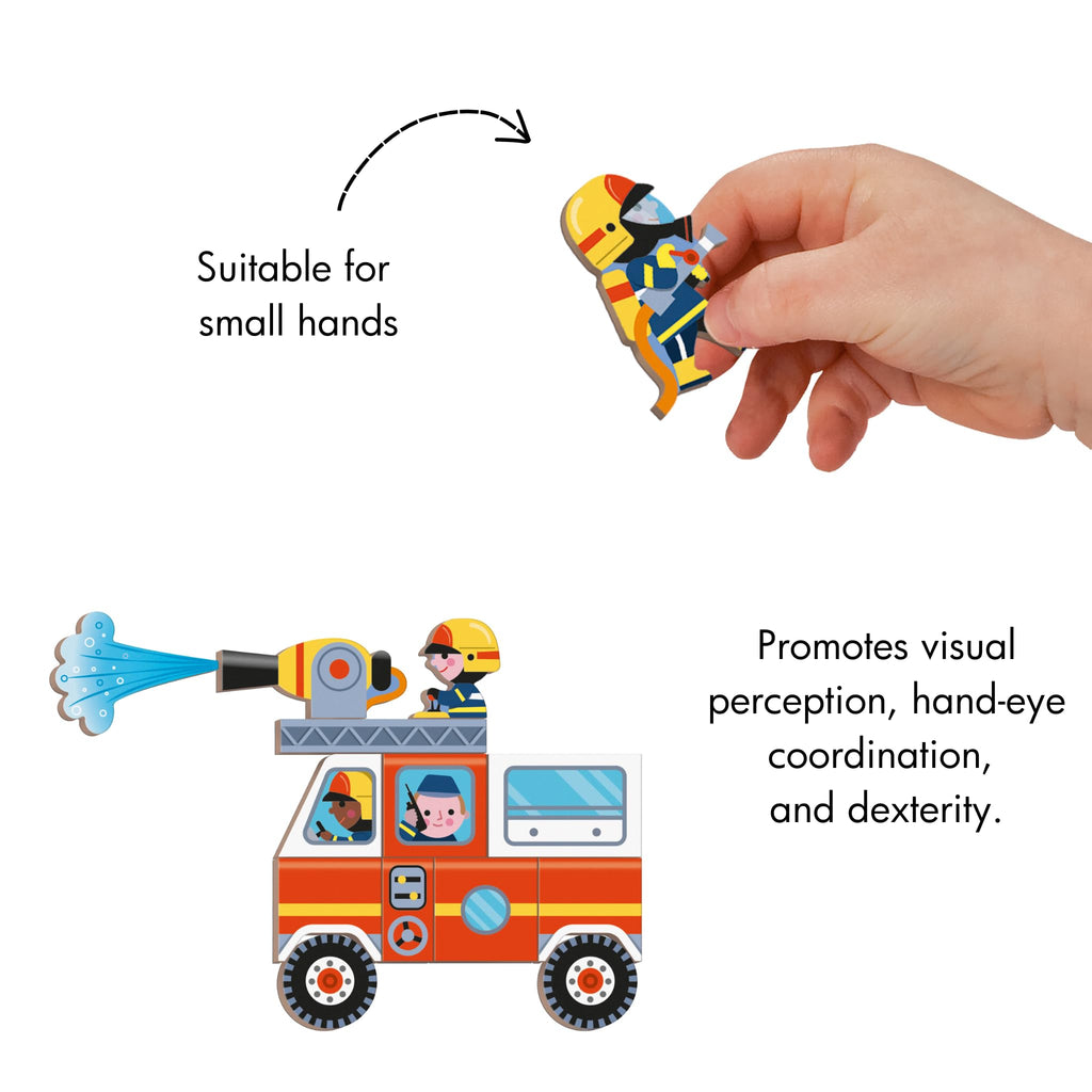 Janod Firefighters Magneti'Book - 60 Magnets for Rescue Fun