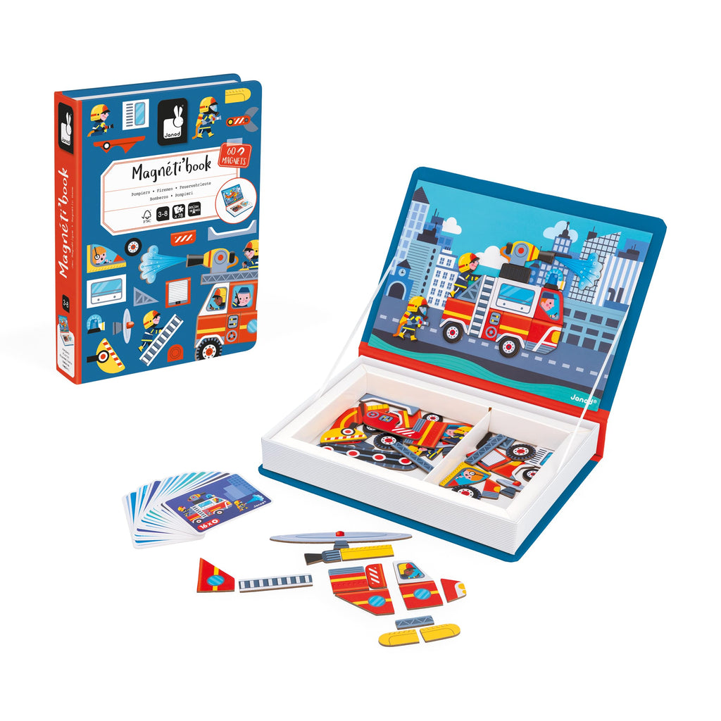 Janod Firefighters Magneti'Book - 60 Magnets for Rescue Fun