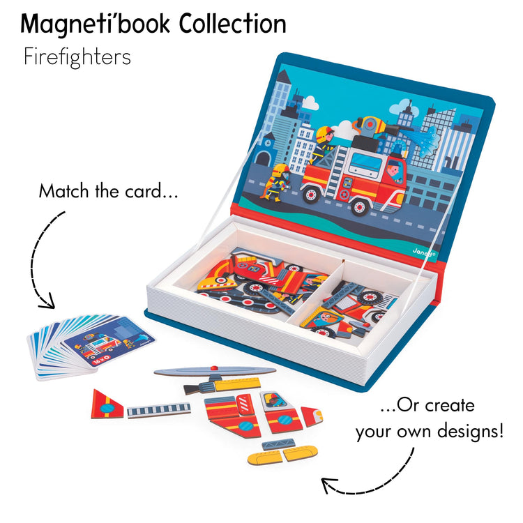 Janod Firefighters Magneti'Book - 60 Magnets for Rescue Fun