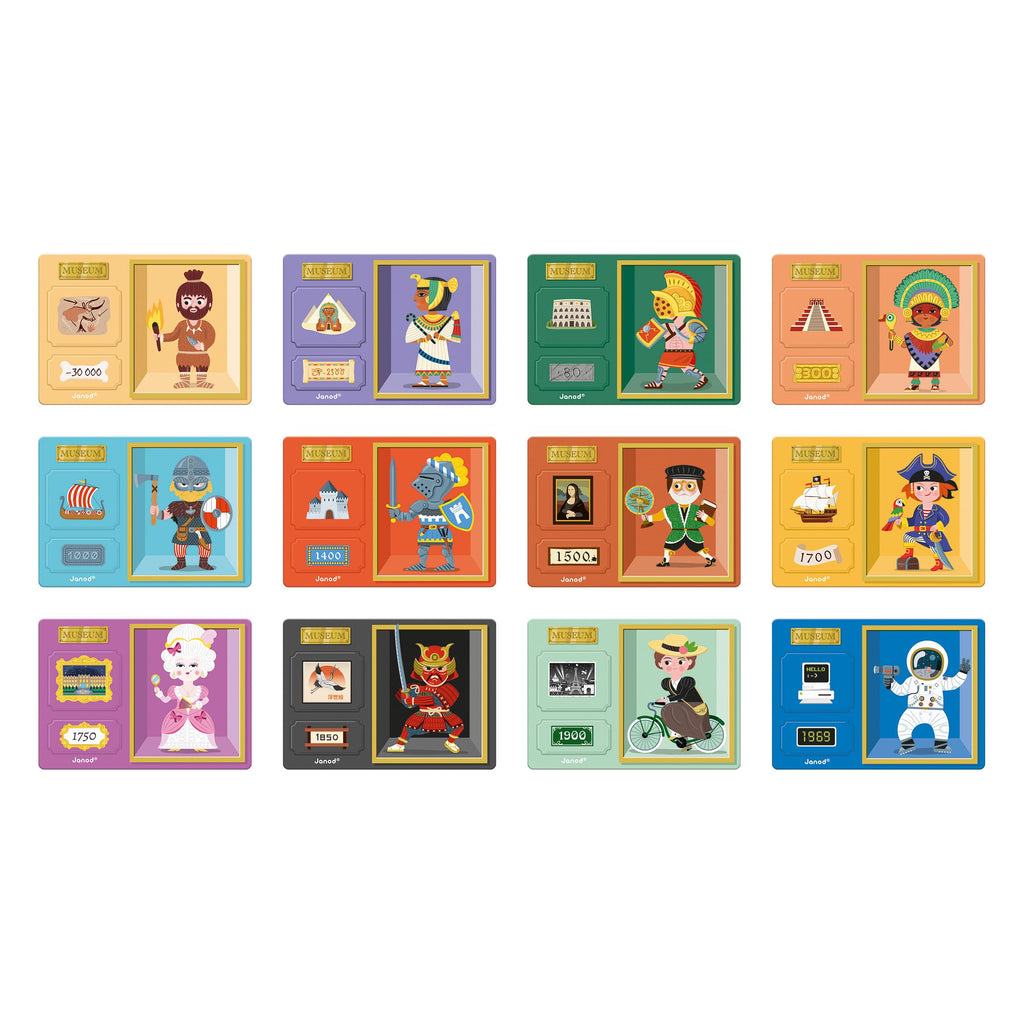 Janod Magneti'Book History - 60 Magnets and 12 Model Cards