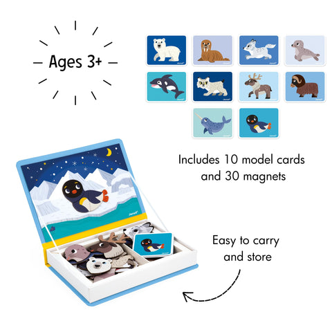 Janod Magneti'Book Polar Animals - 30 Magnets, 10 Models
