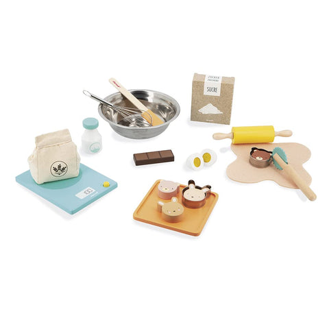 Janod My Bakery - 19-piece Wooden Pastry Set for Little Bakers