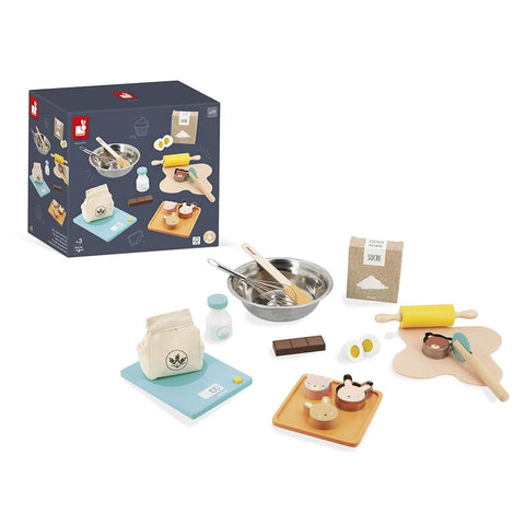 Janod My Bakery - 19-piece Wooden Pastry Set for Little Bakers