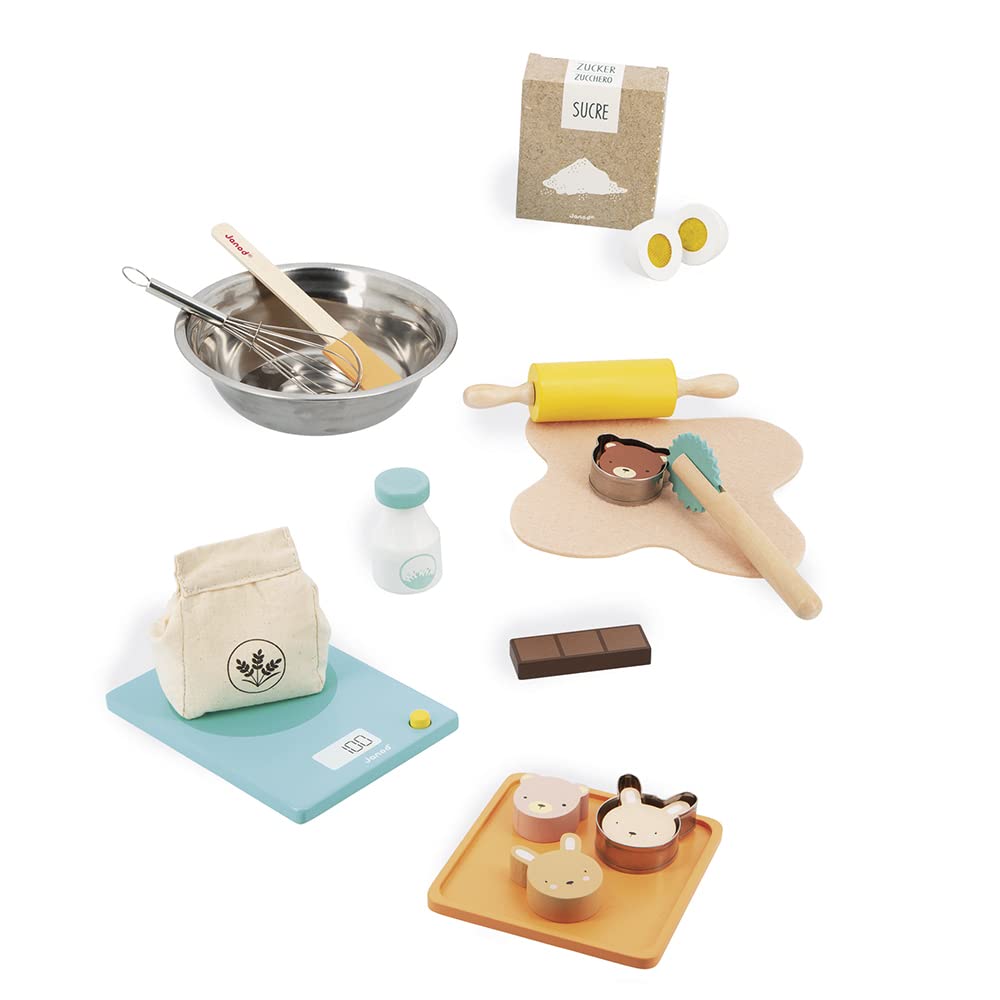 Janod My Bakery - 19-piece Wooden Pastry Set for Little Bakers