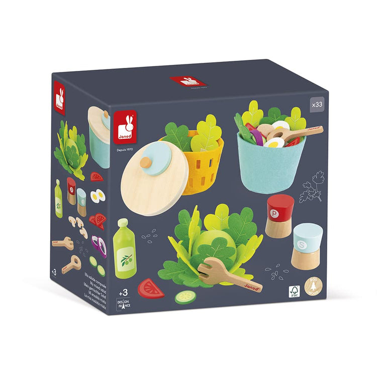 Janod My Mixed Salad Set - 33 Pieces for Creative Kitchen Play