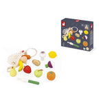 Janod 12 Fruits & Vegetables - Wooden Market Set in Canvas Bag