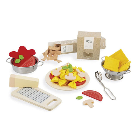 Janod Pasta Mix - 58-piece Wooden Pasta Set for Little Chefs