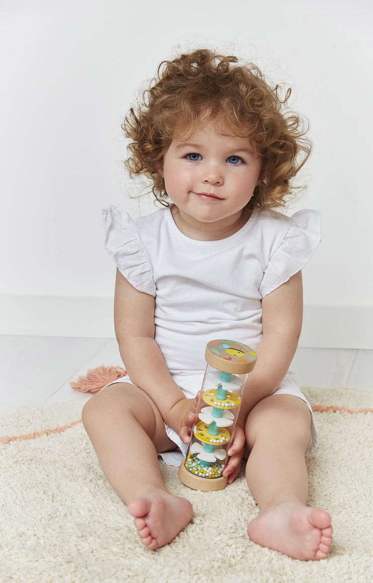 Janod Bumble Bee Rainstick - Soothing First Music Toy for Baby