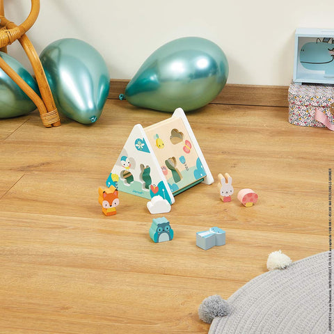 Janod Pure Shape Sorter - 6 Wooden Shapes for Little Hands