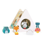 Janod Pure Shape Sorter - 6 Wooden Shapes for Little Hands
