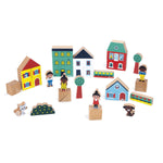 Janod City Cubes Set - 36 Wooden Blocks for Dream Towns