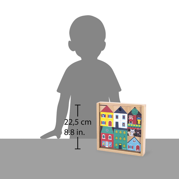 Janod City Cubes Set - 36 Wooden Blocks for Dream Towns