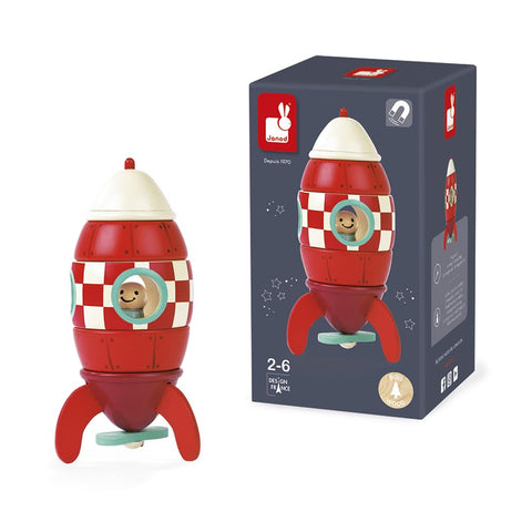 Janod Magnetic Rocket Kit - 5-Piece Wooden Space Adventure