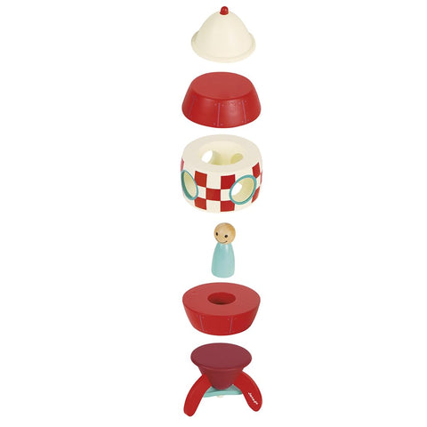 Janod Magnetic Rocket Kit - 5-Piece Wooden Space Adventure