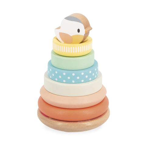 Janod Culbuto Bird - 7 Stackable Pieces on a Wobble Base