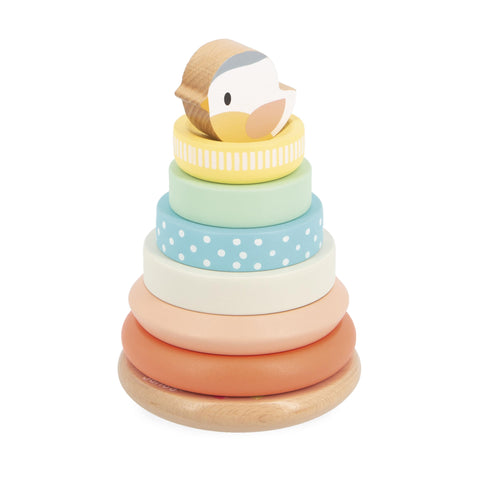 Janod Culbuto Bird - 7 Stackable Pieces on a Wobble Base