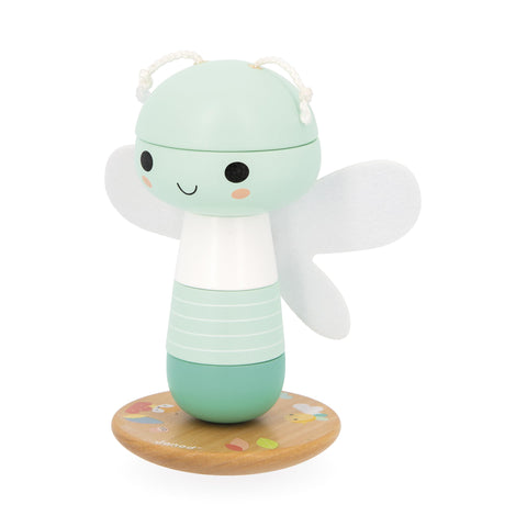 Janod Stackable Dragonfly Toy - Wobbling Wooden Stacking Fun