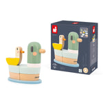 Janod Duck Stacking Toy - 7 Wooden Pieces on Flexible Poles