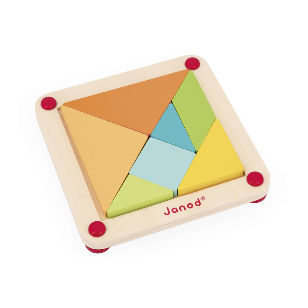 Janod Tangram Puzzle Game - 25 Cards for Creative Thinking