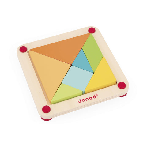 Janod Tangram Puzzle Game - 25 Cards for Creative Thinking