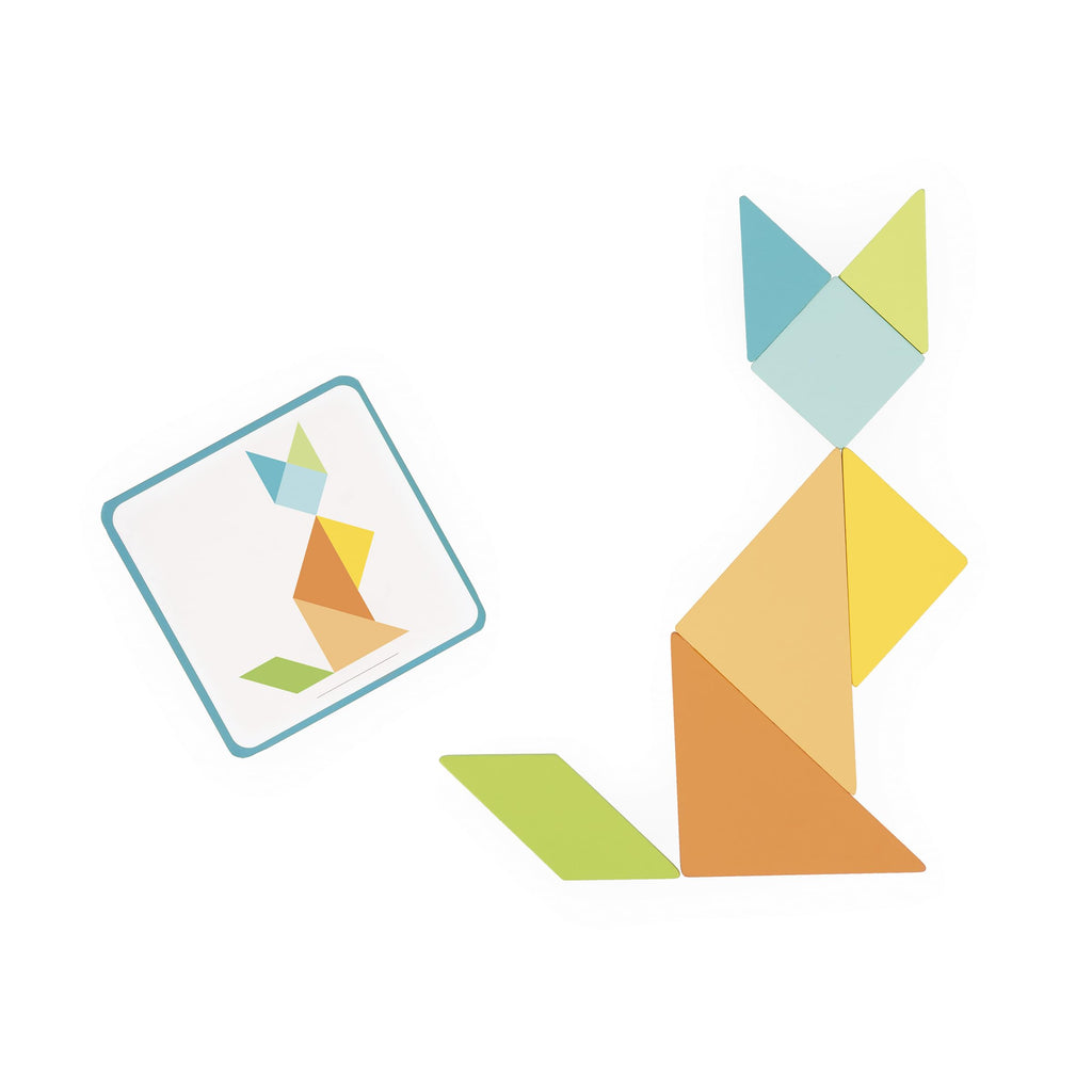 Janod Tangram Puzzle Game - 25 Cards for Creative Thinking