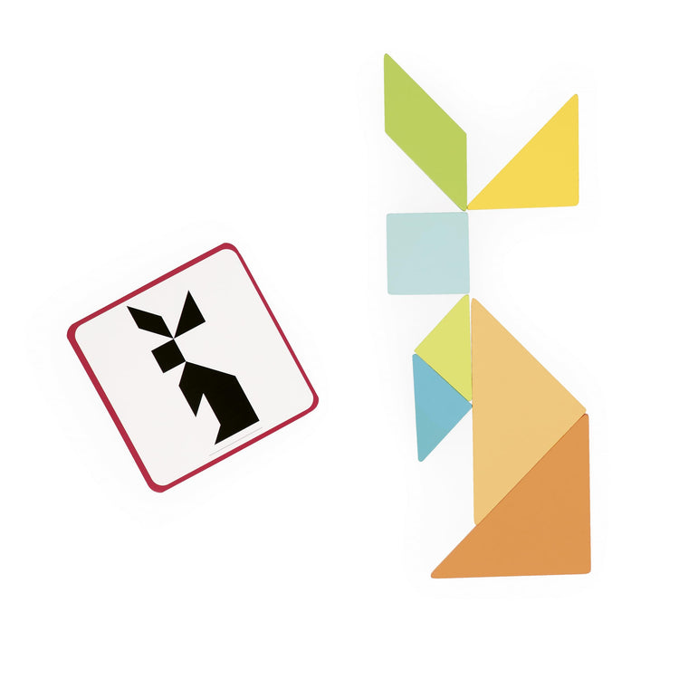 Janod Tangram Puzzle Game - 25 Cards for Creative Thinking