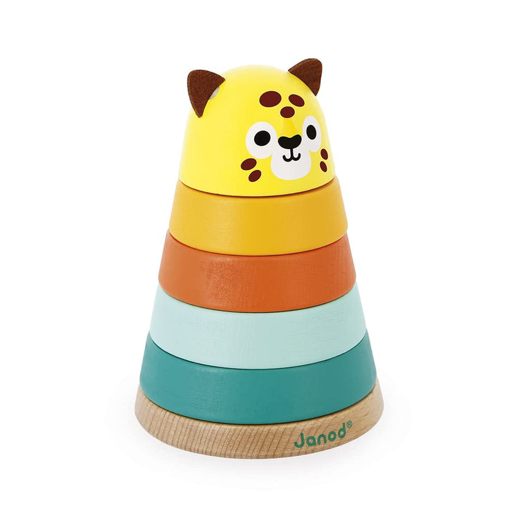 Janod Tropik Jaguar - 5 Wooden Stacking Pieces for Toddlers