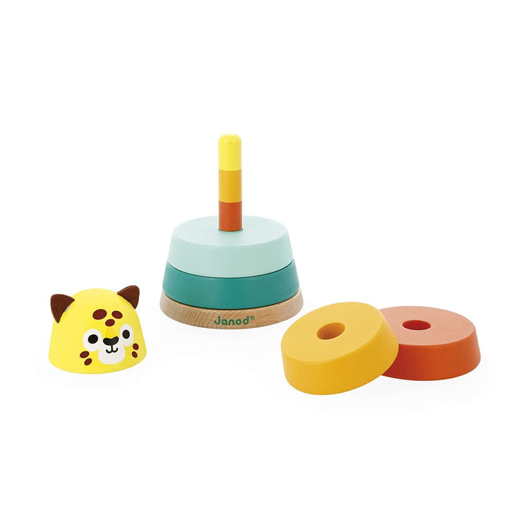 Janod Tropik Jaguar - 5 Wooden Stacking Pieces for Toddlers
