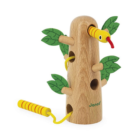 Janod Tropik Lace-Up Tree - Wooden Lacing Toy with Felt
