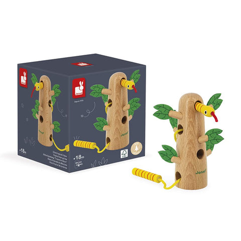 Janod Tropik Lace-Up Tree - Wooden Lacing Toy with Felt