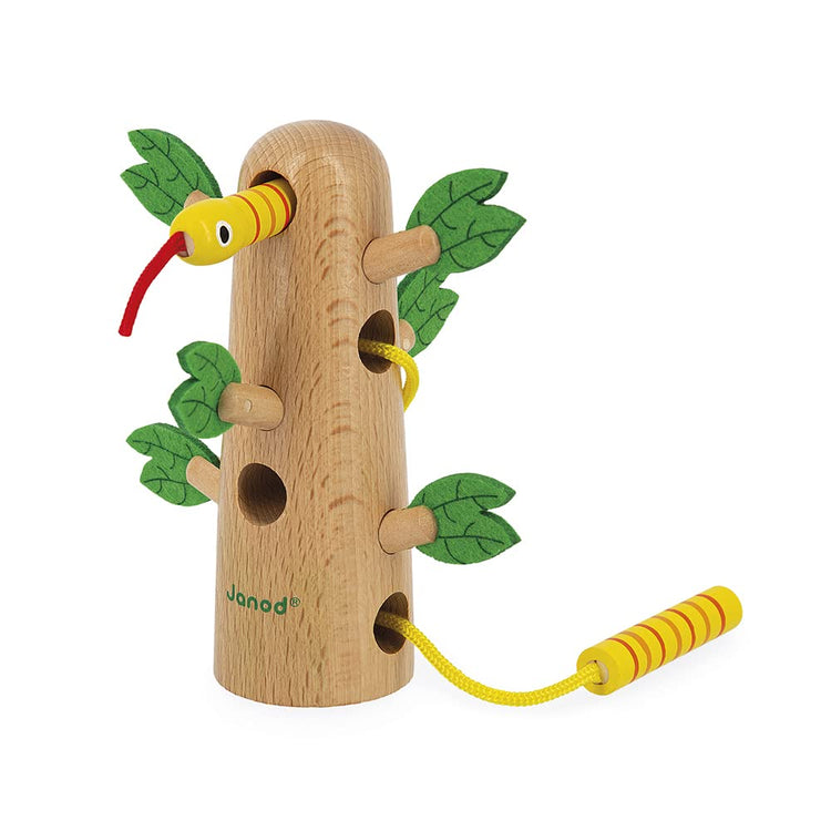 Janod Tropik Lace-Up Tree - Wooden Lacing Toy with Felt
