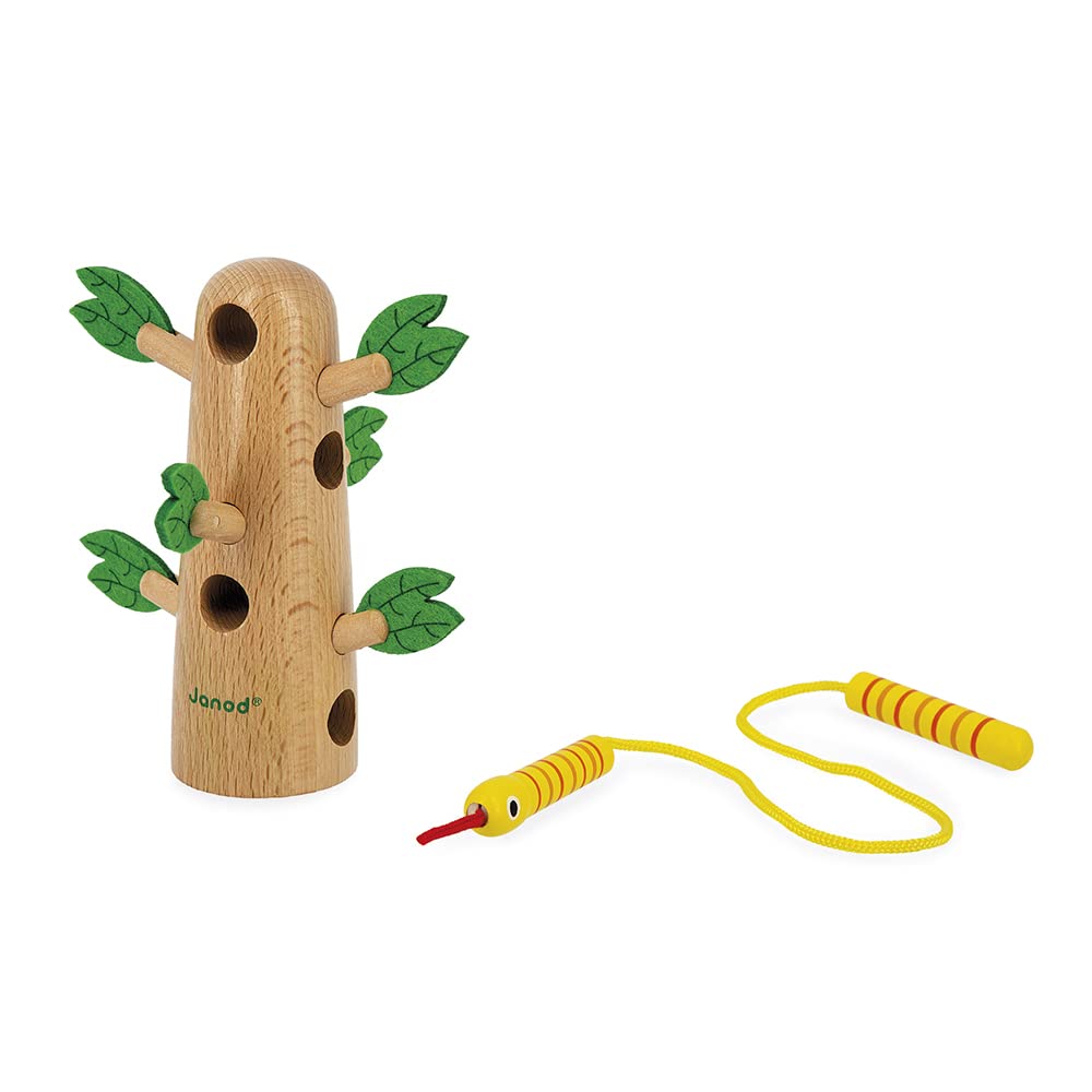 Janod Tropik Lace-Up Tree - Wooden Lacing Toy with Felt