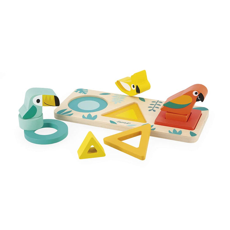 Janod Tropik My First Shapes - 3-in-1 Wooden Sorting Toy