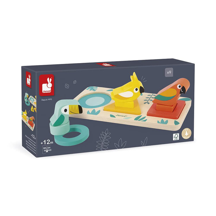 Janod Tropik My First Shapes - 3-in-1 Wooden Sorting Toy