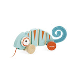 Janod Tropik Chameleon - Wooden Pull-Along with Silent Wheels
