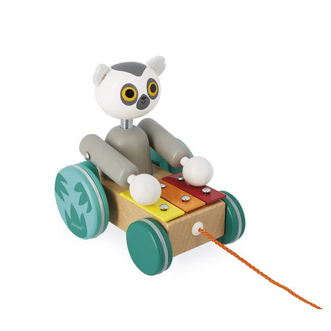 Janod Lemur Xylophone - 2-In-1 Pull-Along Musical Adventure