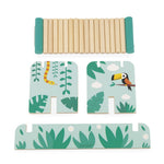 Janod Tropik Balance Game - 1 Bridge & 15 Wooden Jungle Stacking Pieces