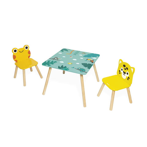 Janod Tropik Table and 2 Chairs - Frog and Jaguar Furniture
