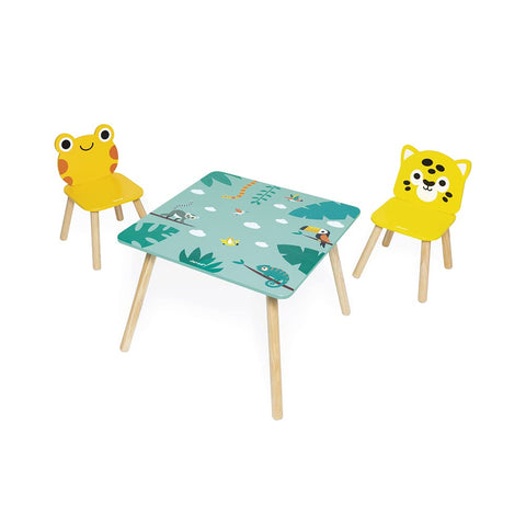 Janod Tropik Table and 2 Chairs - Frog and Jaguar Furniture