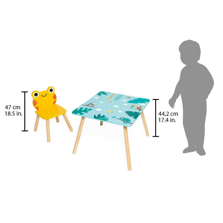 Janod Tropik Table and 2 Chairs - Frog and Jaguar Furniture