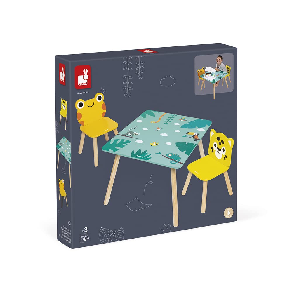Janod Tropik Table and 2 Chairs - Frog and Jaguar Furniture