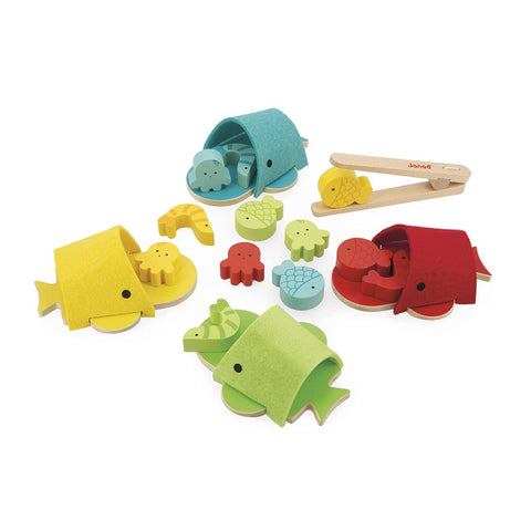 Janod Whale Sorting Game - 17 Pieces for Colors and Shapes